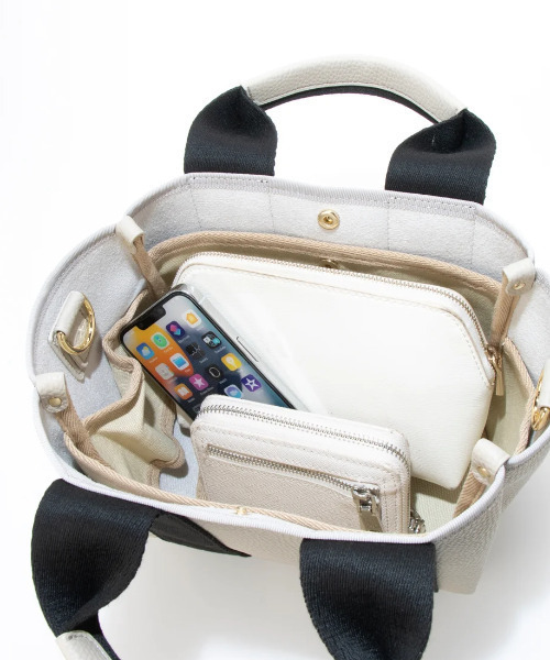 cache cache(カシュ カシュ)の「カシュカシュ cachecache / ショルダー付き2wayテープトートバッグS(トートバッグ・レディース・ブラック/ベージュ/グレー/アイボリー/ベージュ系その他・FREE)」の22枚目の写真