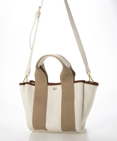 cache cache(カシュ カシュ)の「カシュカシュ cachecache / ショルダー付き2wayテープトートバッグS(トートバッグ・レディース・ブラック/ベージュ/グレー/アイボリー/ベージュ系その他・FREE)」の9枚目の写真