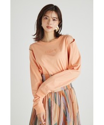 アームスリットロゴロングスリーブTシャツ