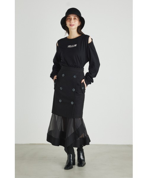 rienda(リエンダ)の「アームスリットロゴロングスリーブTシャツ(Tシャツ/カットソー・レディース・オレンジ/ベージュ/ブラック/パープル・FREE)」の20枚目の写真