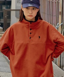 U.S. POLO ASSN. | U.S. POLO ASSN. / ユーエスポロアッスン 別注 ワンポイント刺繍 ビッグシルエットスナップボタンフリースプルオーバー(スウェット)