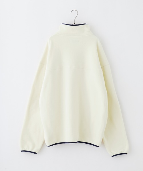 U.S. POLO ASSN.（ユーエスポロアッスン）の「U.S. POLO ASSN. / ユーエスポロアッスン 別注 ワンポイント刺繍 ビッグシルエットスナップボタンフリースプルオーバー（スウェット・レディース・ブルー/ブラック/パープル/アイボリー/グレイッシュベージュ/グリーン/ブラック系/オリーブ/オレンジ・M/L）」の12枚目の写真