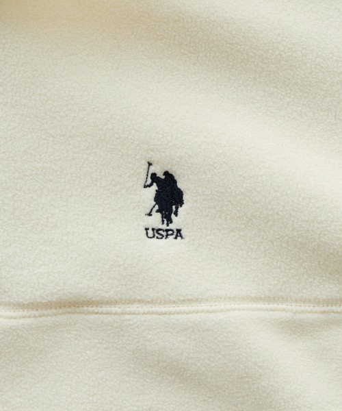 U.S. POLO ASSN.（ユーエスポロアッスン）の「U.S. POLO ASSN. / ユーエスポロアッスン 別注 ワンポイント刺繍 ビッグシルエットスナップボタンフリースプルオーバー（スウェット・レディース・ブルー/ブラック/パープル/アイボリー/グレイッシュベージュ/グリーン/ブラック系/オリーブ/オレンジ・M/L）」の16枚目の写真