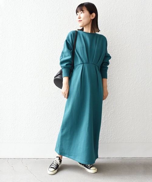 SHIPS（シップス）の「*〈手洗い可能〉オーガニックコットン ワンピース◇（ワンピース・レディース・チャコールグレー/ブラック/ピンク/グリーン/オートミール・SMALL/MEDIUM）」の8枚目の写真