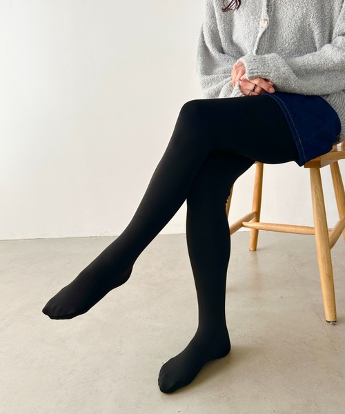 CLEA(クレア)の「裏起毛あったか着圧防寒厚手タイツ(タイツ/ストッキング・レディース・ブラック/ベージュ・FREE)」の5枚目の写真