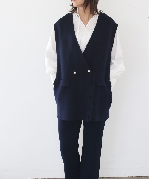 Marilyn Moon（マリリンムーン）の「ミラノリブコクーンニットベスト  