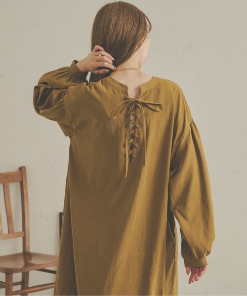 Ambre Neige(アンブルネージュ)の「【前後2WAY】レースアップボリュームワンピース/WEB/EC限定商品(ワンピース・レディース・オフホワイト/ライトブラウン/ダークブラウン・FREE)」の18枚目の写真