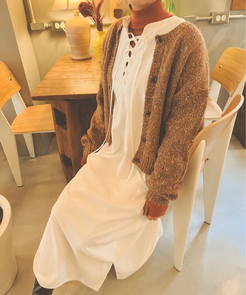 Ambre Neige(アンブルネージュ)の「【前後2WAY】レースアップボリュームワンピース/WEB/EC限定商品(ワンピース・レディース・オフホワイト/ライトブラウン/ダークブラウン・FREE)」の19枚目の写真