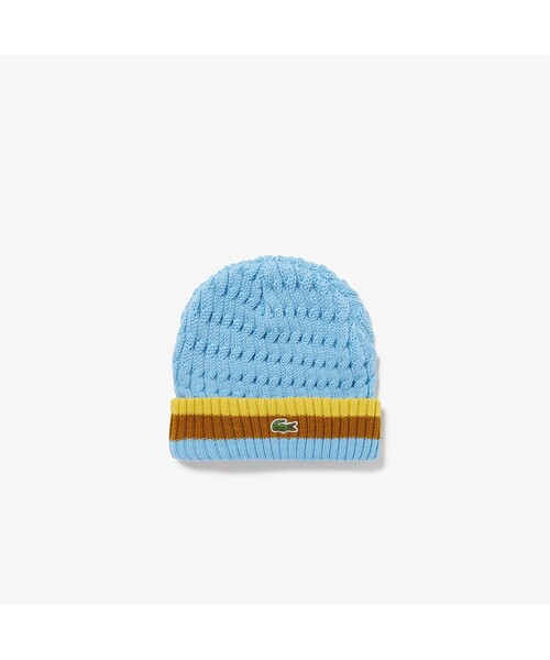 LACOSTE(ラコステ)の「ケーブルニットキャップ(ニットキャップ/ビーニー・メンズ・ホワイト/ネイビー/ブルー・FREE)」の11枚目の写真