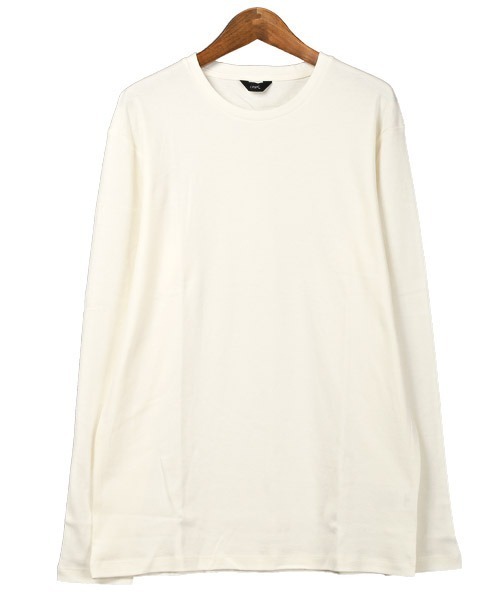 LUXSTYLE(ラグスタイル)の「無地クルーネックロンT(Tシャツ/カットソー・メンズ・杢グレー/ホワイト/ブラック・L/XL/M)」の9枚目の写真