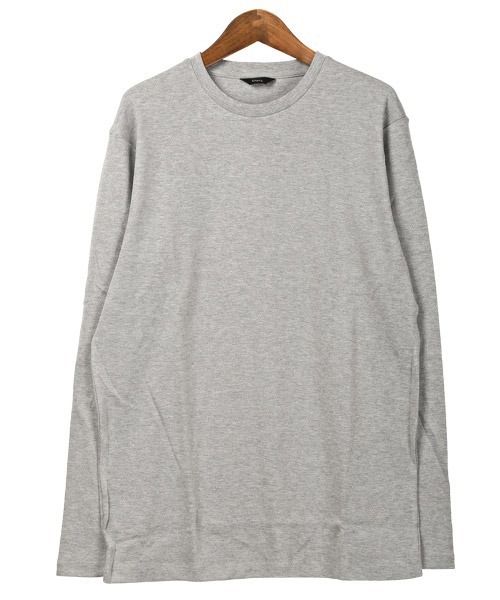 LUXSTYLE(ラグスタイル)の「無地クルーネックロンT(Tシャツ/カットソー・メンズ・杢グレー/ホワイト/ブラック・L/XL/M)」の10枚目の写真