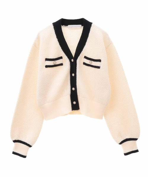 31 Sons de mode（トランテアン　ソン　ドゥ　モード）の「ツイーディーニットカーデセットアップ（ワンピース・レディース・ネイビー/ピンク/オフホワイト・36）」の11枚目の写真