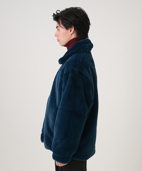 BLUE BLUE ブラックファー付きジャケット tk.TAKEO KIKUCHI（ティーケータケオキクチ）の「◇ナメラカファー