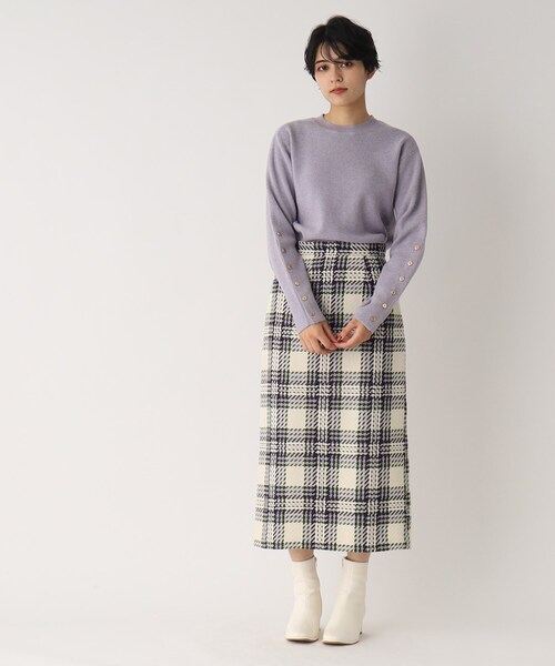 OPAQUE.CLIP(オペークドットクリップ)の「◆【C】ボタン使いデザインニット(ニット/セーター・レディース・アイボリー/ブラック/ライトパープル/レッド系1・40/38/36)」の15枚目の写真