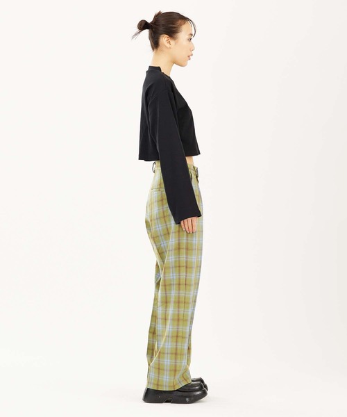 X-girl（エックスガール）の「PLAID STRAIGHT LEG PANTS（その他パンツ・レディース・ホワイト/グリーン/イエロー・XS/S/M）」の16枚目の写真