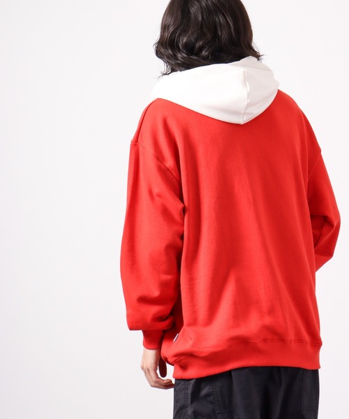 Limited Line Naive Magic(リミテッドラインナイーブマジック)の「PETTYWOLF 裏毛 フロントプリント&刺繍 ワイドフーディー(パーカー・メンズ・オレンジ/アッシュグレー/グリーン/ホワイト/ネイビー・M/L)」の21枚目の写真