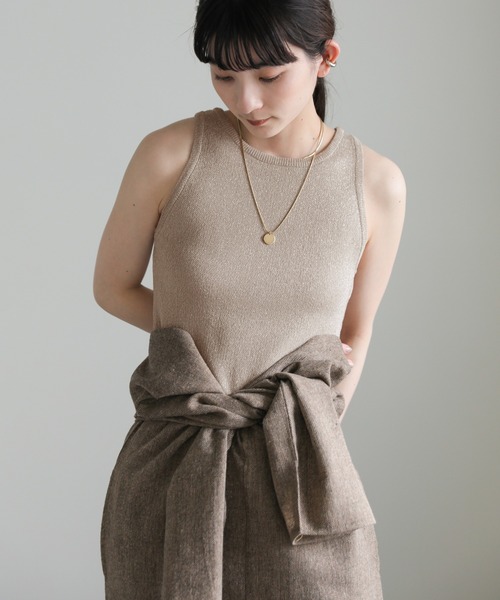 select MOCA(セレクトモカ)の「アメリカンスリーブラメタンクトップ(タンクトップ・レディース・ブラック/アイボリー/グレイッシュベージュ・FREE)」の16枚目の写真