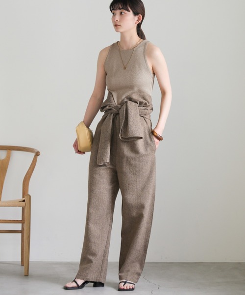 select MOCA(セレクトモカ)の「アメリカンスリーブラメタンクトップ(タンクトップ・レディース・ブラック/アイボリー/グレイッシュベージュ・FREE)」の19枚目の写真