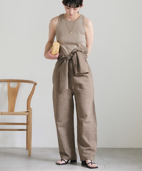 select MOCA(セレクトモカ)の「アメリカンスリーブラメタンクトップ(タンクトップ・レディース・ブラック/アイボリー/グレイッシュベージュ・FREE)」の14枚目の写真