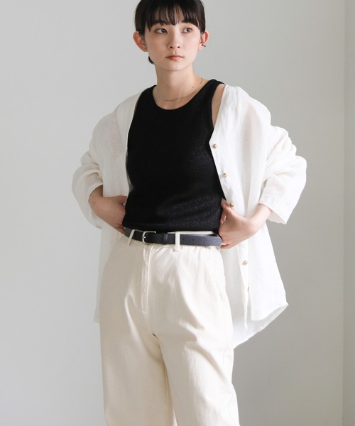 select MOCA(セレクトモカ)の「アメリカンスリーブラメタンクトップ(タンクトップ・レディース・ブラック/アイボリー/グレイッシュベージュ・FREE)」の8枚目の写真