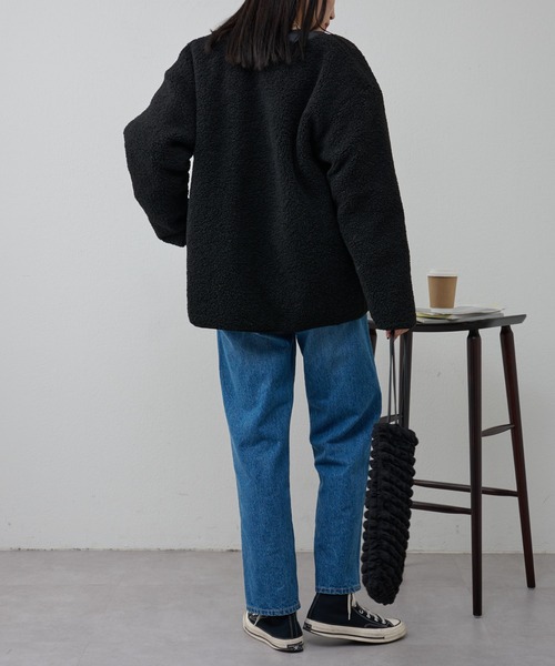 COLONY 2139（コロニートゥーワンスリーナイン）の「ボアノーカラージャケット（ノーカラージャケット・メンズ・ブラック/チャコールグレー・MEDIUM/LARGE）」の4枚目の写真