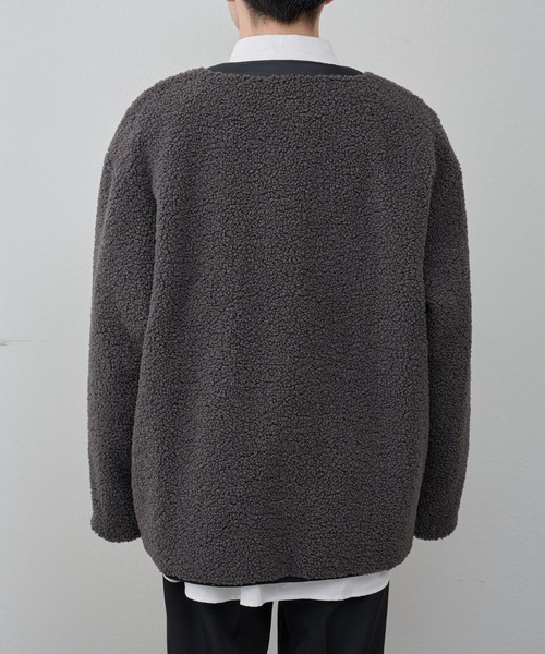 COLONY 2139（コロニートゥーワンスリーナイン）の「ボアノーカラージャケット（ノーカラージャケット・メンズ・ブラック/チャコールグレー・MEDIUM/LARGE）」の18枚目の写真