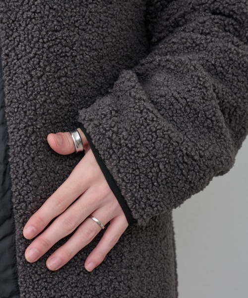 COLONY 2139（コロニートゥーワンスリーナイン）の「ボアノーカラージャケット（ノーカラージャケット・メンズ・ブラック/チャコールグレー・MEDIUM/LARGE）」の10枚目の写真