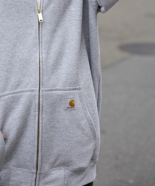 Carhartt(カーハート)の「carhartt(カーハート) Midweight Hooded Zip Sweat オーバーサイズ裏起毛フルジップパーカー(パーカー・メンズ・グレー/ブラック/チャコール/ネイビー・M/L/XL/S)」の8枚目の写真