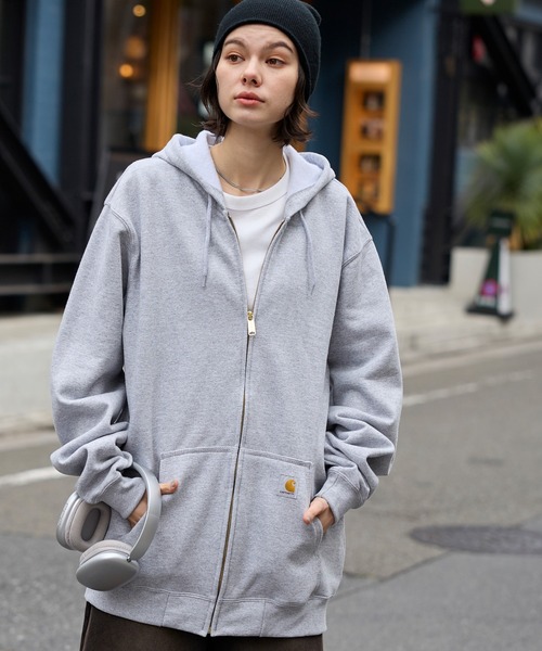 Carhartt(カーハート)の「carhartt(カーハート) Midweight Hooded Zip Sweat オーバーサイズ裏起毛フルジップパーカー(パーカー・メンズ・グレー/ブラック/チャコール/ネイビー・M/L/XL/S)」の9枚目の写真