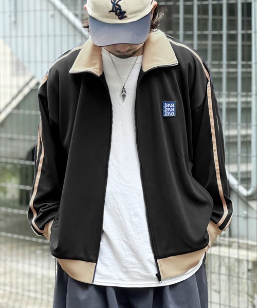 Java（ジャバ）の「《JaVaジャバ コラボ》レトロ感増す。ジャージ素材ダブルライントラックジャケット（ブルゾン・レディース・カーキ系/ブルー/ブラック/アイボリー/ブラウン・LARGE/MEDIUM/SMALL/X-LARGE）」の14枚目の写真