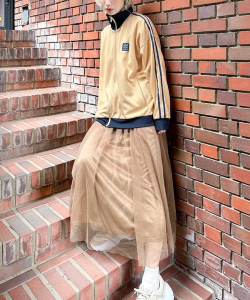 Java（ジャバ）の「《JaVaジャバ コラボ》レトロ感増す。ジャージ素材ダブルライントラックジャケット（ブルゾン・レディース・カーキ系/ブルー/ブラック/アイボリー/ブラウン・LARGE/MEDIUM/SMALL/X-LARGE）」の9枚目の写真