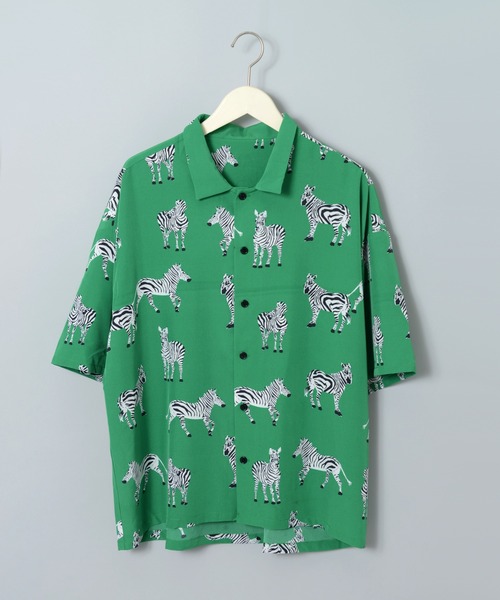 ADPOSION(アドポーション)の「【Revo.】アニマル柄半袖シャツ(シャツ/ブラウス・メンズ・グリーン/ネイビー/ブラック/マルチ/グレー・MEDIUM/LARGE)」の16枚目の写真