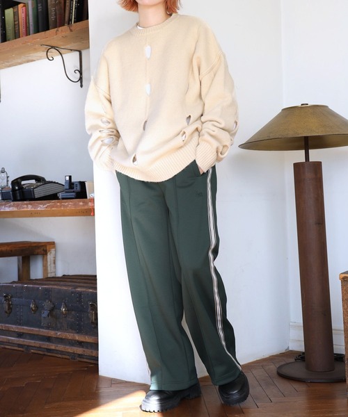 PBLIM（ページボーイリム）の「PAGEBOYLIM/カットアウトルーズニット（ニット/セーター・レディース・グリーン/オフホワイト/ブラック・FREE）」の15枚目の写真