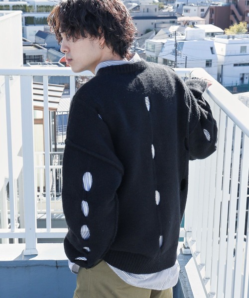 PBLIM（ページボーイリム）の「PAGEBOYLIM/カットアウトルーズニット（ニット/セーター・レディース・グリーン/オフホワイト/ブラック・FREE）」の20枚目の写真