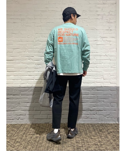 CAMP7(キャンプセブン)の「【CAMP7】バックプリントロンT(Tシャツ/カットソー・メンズ・ブラック/ケリー/ライトグレー/ホワイト・S/M/L/XL)」の9枚目の写真