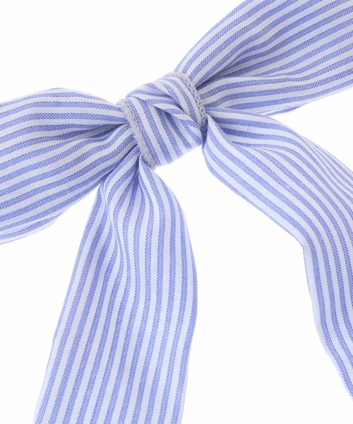 31 Sons de mode（トランテアン　ソン　ドゥ　モード）の「リボンバレッタ（バレッタ/ヘアクリップ・レディース・ブラック×ホワイト/サックスブルー・フリー）」の3枚目の写真