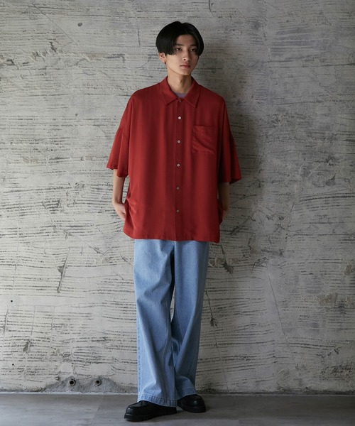 iisy(イージー)の「iisy / デニムワイドストレートパンツ(デニムパンツ・メンズ・ブルー/サックスブルー・S/M/L)」の9枚目の写真