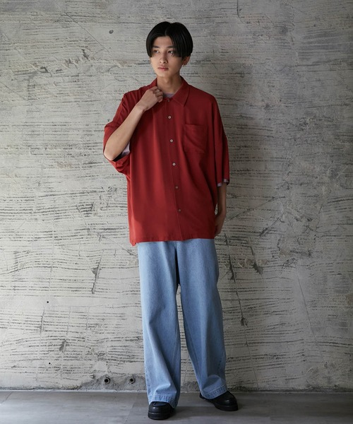 iisy(イージー)の「iisy / デニムワイドストレートパンツ(デニムパンツ・メンズ・ブルー/サックスブルー・S/M/L)」の10枚目の写真