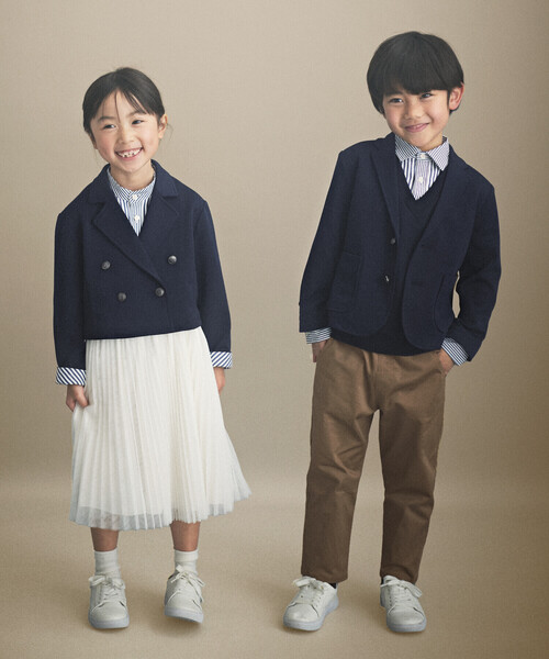 COMME CA ISM（コムサイズム）の「ストレッチポンチ　ネイビージャケット（テーラードジャケット・キッズ・ネイビー・120cm/130cm）」の2枚目の写真