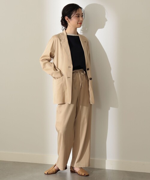 Demi-Luxe BEAMS(デミルクス ビームス)の「Demi-Luxe BEAMS / フィブリル イージーパンツ(その他パンツ・レディース・ブラック/ベージュ・36/38)」の9枚目の写真