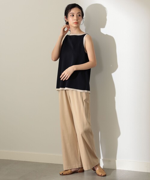 Demi-Luxe BEAMS(デミルクス ビームス)の「Demi-Luxe BEAMS / フィブリル イージーパンツ(その他パンツ・レディース・ブラック/ベージュ・36/38)」の4枚目の写真