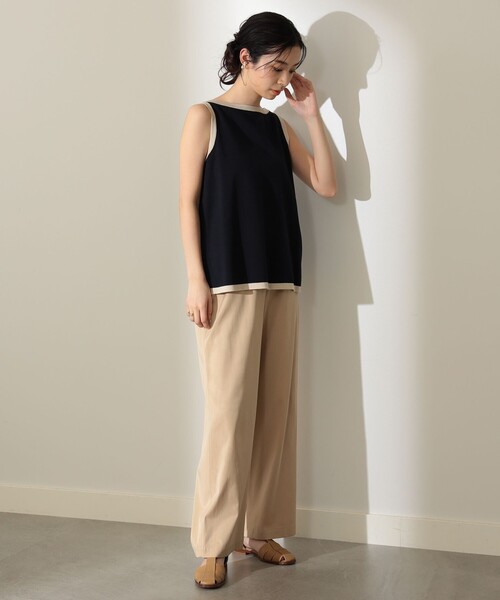 Demi-Luxe BEAMS(デミルクス ビームス)の「Demi-Luxe BEAMS / フィブリル イージーパンツ(その他パンツ・レディース・ブラック/ベージュ・36/38)」の7枚目の写真