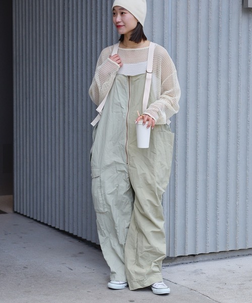 etsinta（エシンタ）の「【etsinta/エシンタ】フィッシングサロペット（サロペット/オーバーオール・レディース・ネイビー/カーキ・ONE SIZE）」の3枚目の写真