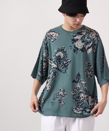 Many men many minds バティック柄ルーズシルエットニットTシャツ