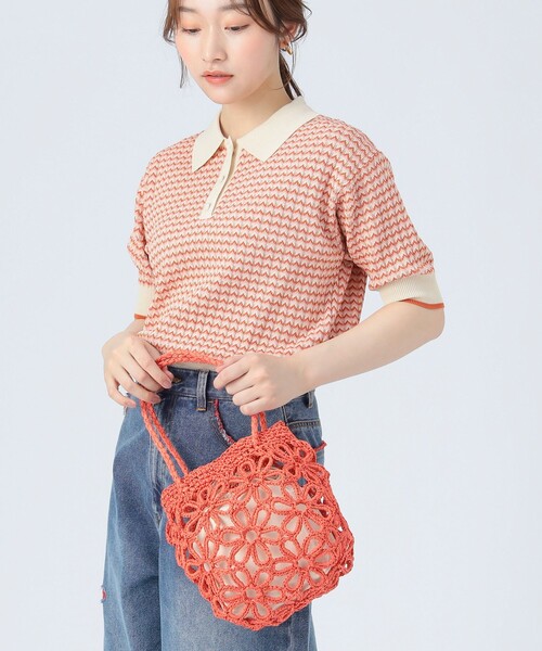 BEAMS HEART(ビームスハート)の「フラワー ペーパー バッグ(トートバッグ・レディース・ベージュ/オフホワイト/ライム/グレー/ブラウン系その他3/オレンジ/ピンク/ブラック系その他3/ミント/チャコールグレー・FREE)」の10枚目の写真