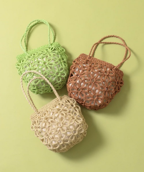 BEAMS HEART(ビームスハート)の「フラワー ペーパー バッグ(トートバッグ・レディース・ベージュ/オフホワイト/ライム/グレー/ブラウン系その他3/オレンジ/ピンク/ブラック系その他3/ミント/チャコールグレー・FREE)」の15枚目の写真