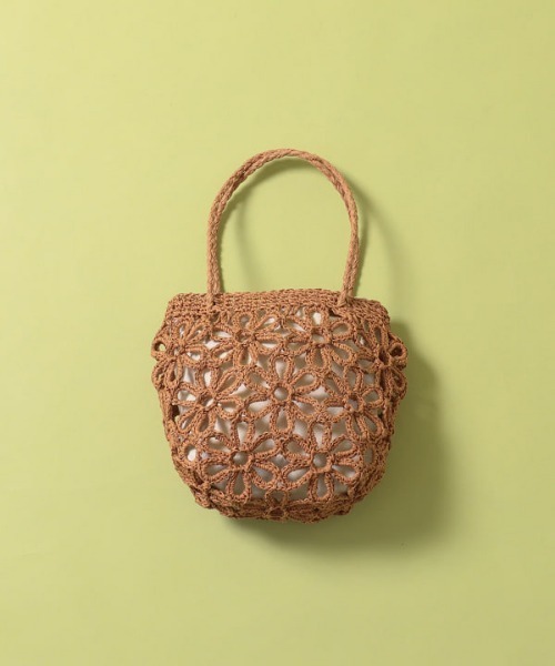 BEAMS HEART(ビームスハート)の「フラワー ペーパー バッグ(トートバッグ・レディース・ベージュ/オフホワイト/ライム/グレー/ブラウン系その他3/オレンジ/ピンク/ブラック系その他3/ミント/チャコールグレー・FREE)」の18枚目の写真