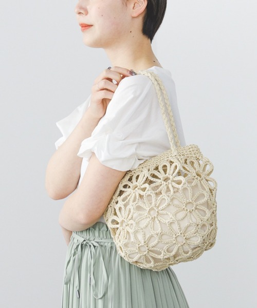 BEAMS HEART(ビームスハート)の「フラワー ペーパー バッグ(トートバッグ・レディース・ベージュ/オフホワイト/ライム/グレー/ブラウン系その他3/オレンジ/ピンク/ブラック系その他3/ミント/チャコールグレー・FREE)」の19枚目の写真