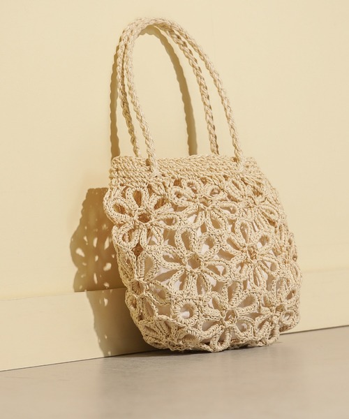 BEAMS HEART(ビームスハート)の「フラワー ペーパー バッグ(トートバッグ・レディース・ベージュ/オフホワイト/ライム/グレー/ブラウン系その他3/オレンジ/ピンク/ブラック系その他3/ミント/チャコールグレー・FREE)」の21枚目の写真