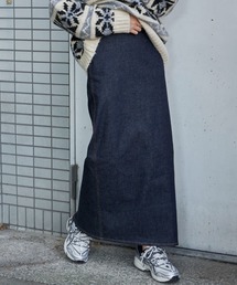 デニムIラインスカート